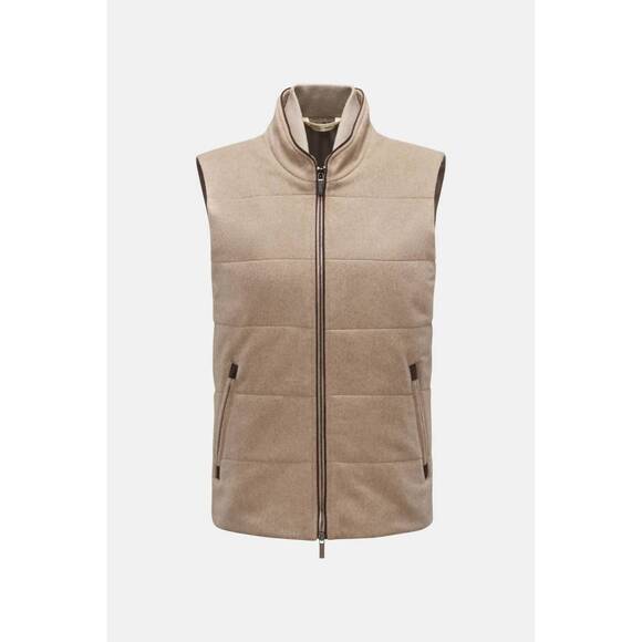 NEW MAURIZIO BALDASSARI men's cashmere outdoor gilet in beige